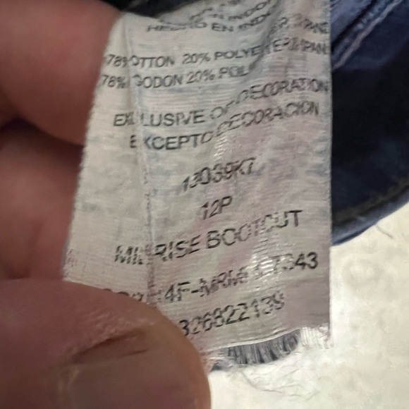 Riders By Lee Midrise Bootcut Jeans Womens Size 12P Embroidered Pockets B-5 - Picture 5 of 11